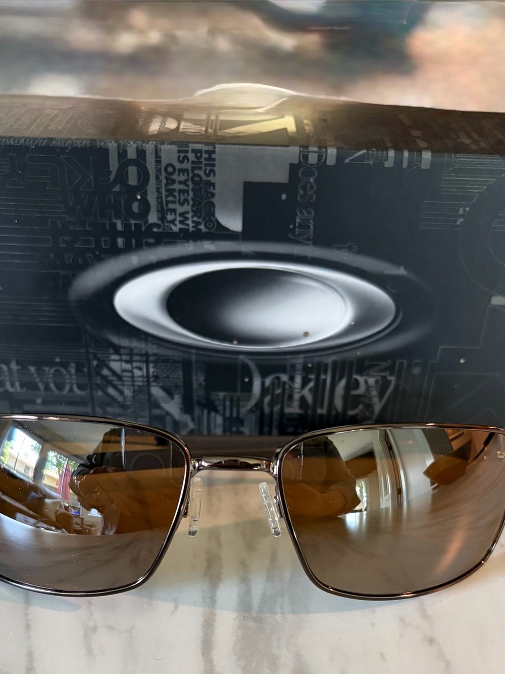 Oakley Men’s Sunglasses - Polarized Square Wire Tungsten